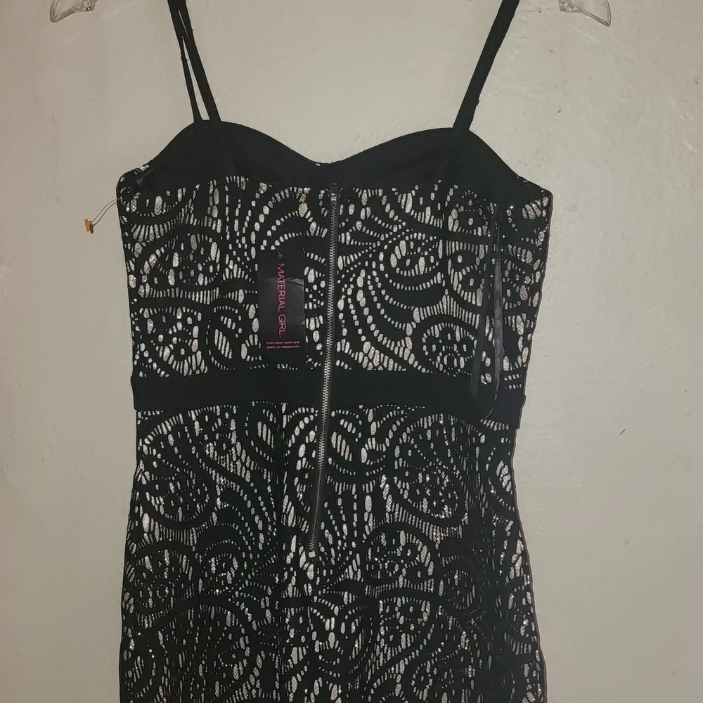 NWT Material Girl Juniors Lace Metallic Bodycon Dress - Picture 4 of 6